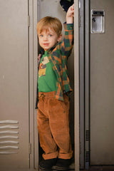 Plaid Shirt Orange, Blue and Green