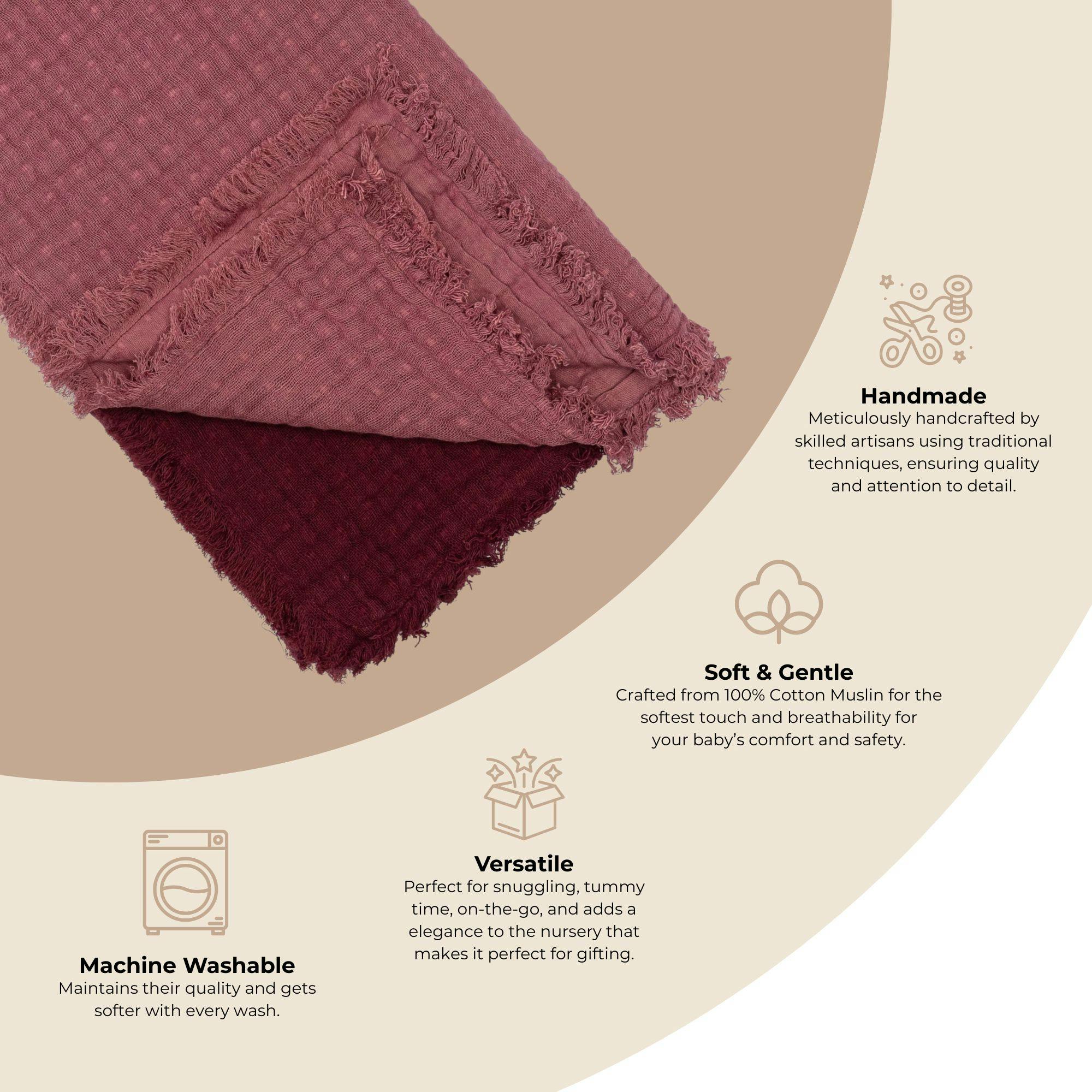 Multi-Layer Cotton Muslin Baby Blanket (Orchid Ombre)
