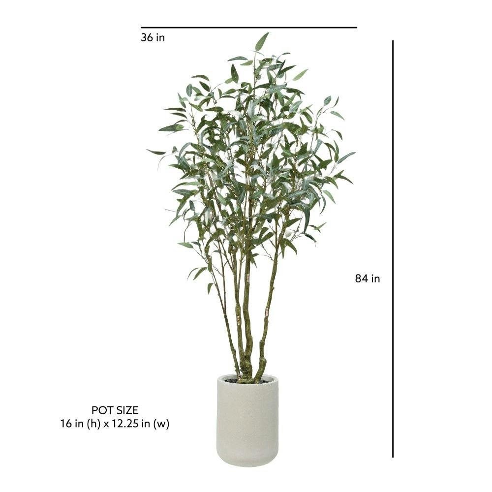 7' Artificial Willow Eucalyptus Tree with Artisan Planter