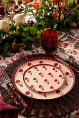 Elodie Hors d’Oeuvres Plate Set in Cranberry