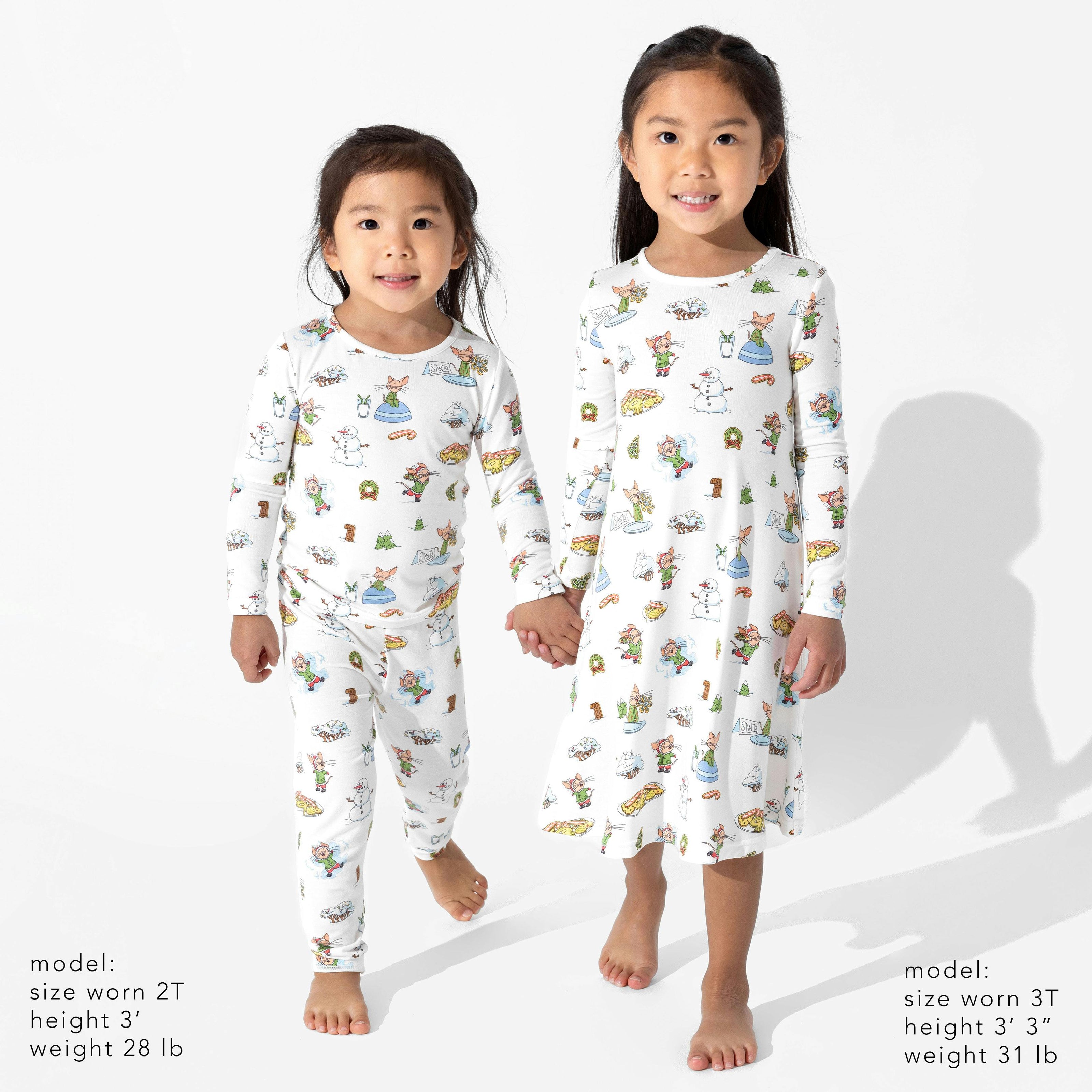 If You Give A Mouse A Cookie Christmas Bamboo Girls' Long Sleeve Dress