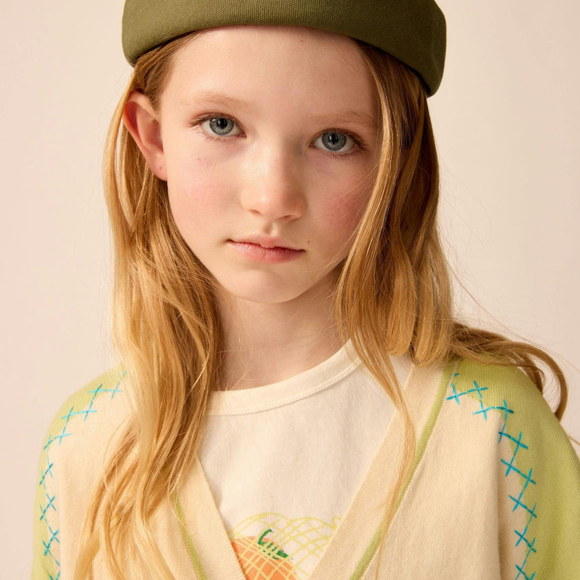 Organic Lightweight Classroom Cardigan in Keylime