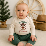long sleeve graphic bodysuit | howdy gingerbread christmas