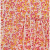 Women's Floral Block Print V-Neck Fit-N-Flare Long Sleeve Caftan  Dress