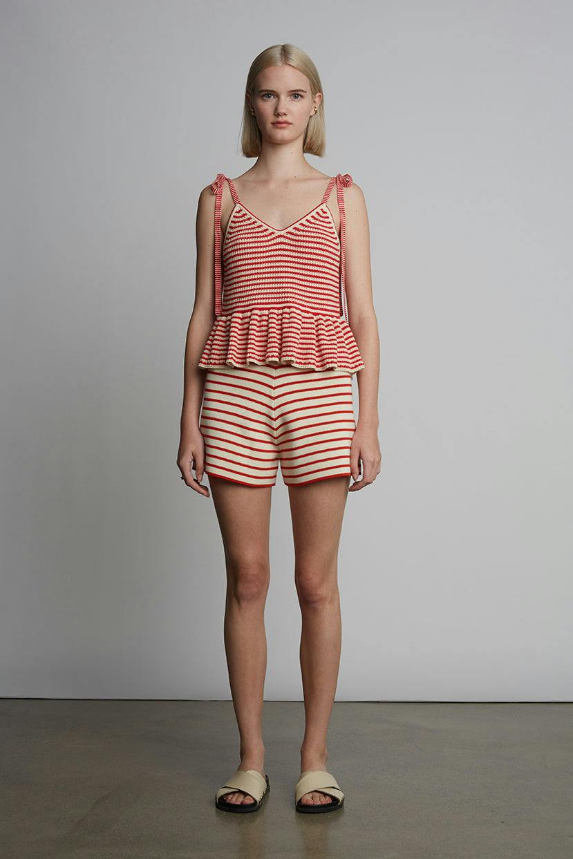 MALI STRIPE CAMI | IVORY + ROSSO STRIPE