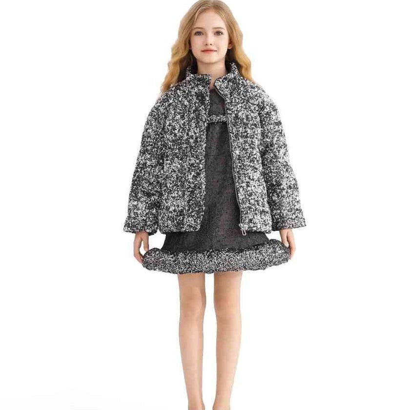 Black Glitter Puffer Jacket