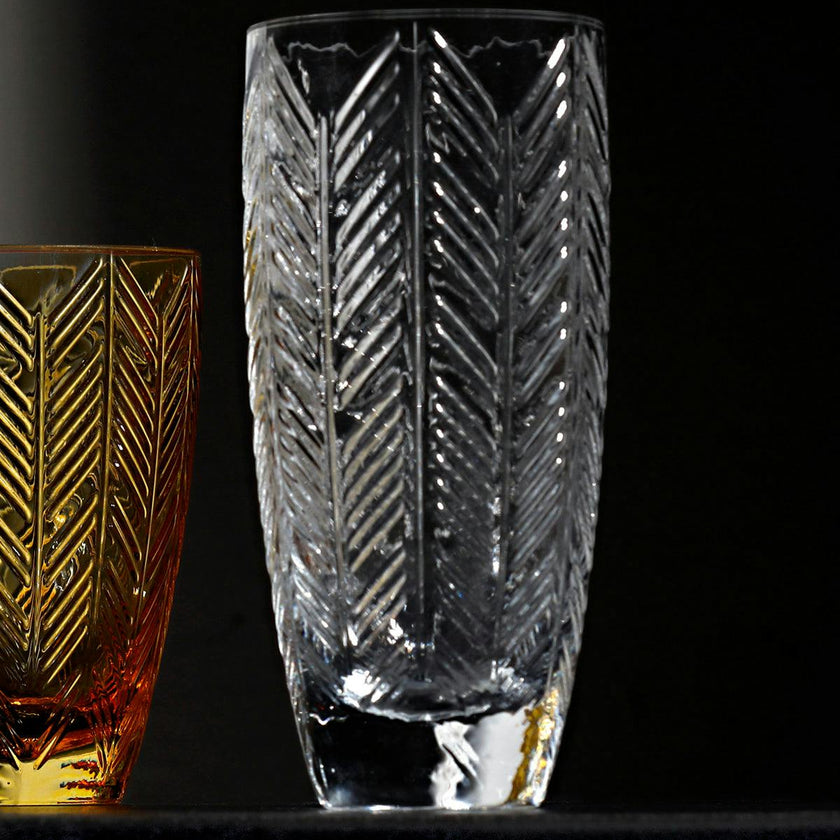 Champagne Glasses ZIG ZAG Set of 6  Transparent 11 oz, diam. 2.5", H 5.5"