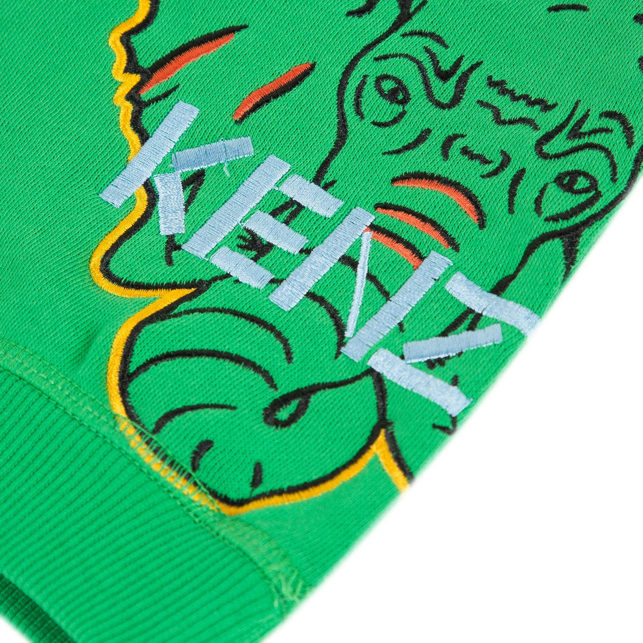 Green sweatshirt with mascots