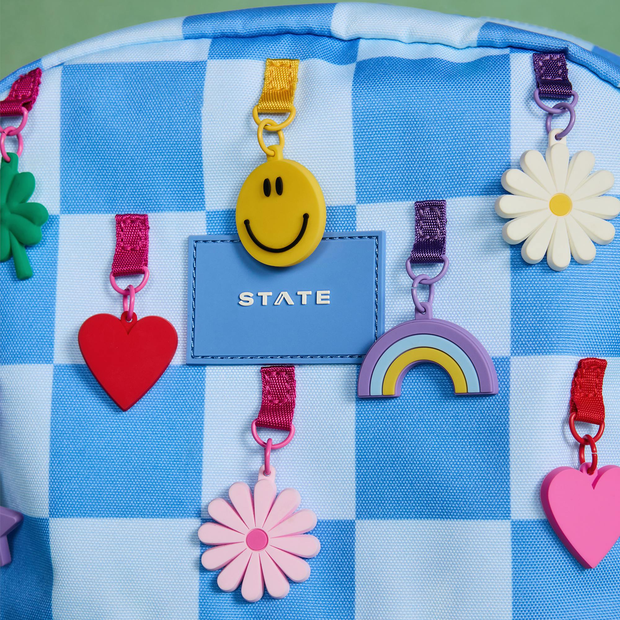 Kane Double Pocket Backpack, Charms Blue Checkerboard