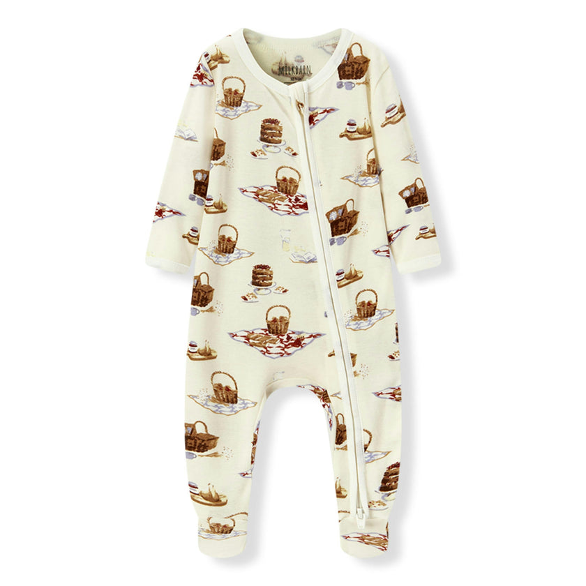 Picnic Organic Cotton Zipper Footed Romper