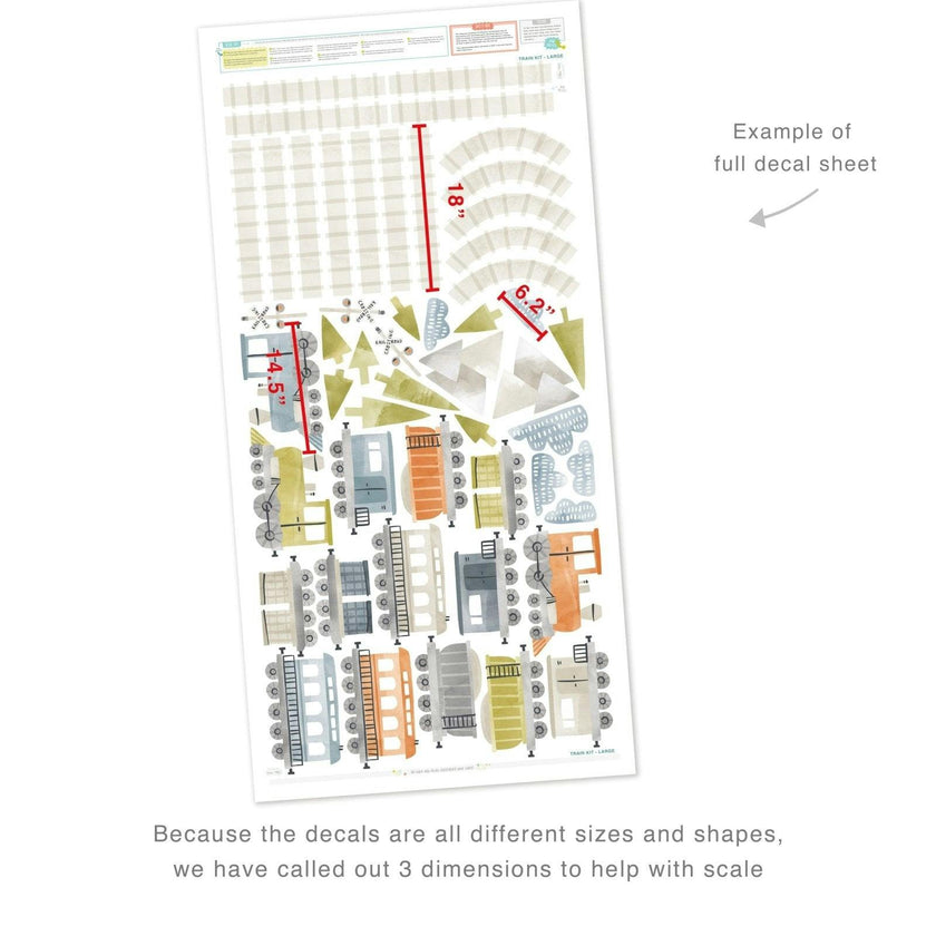 Train Kit •&nbsp;Large • Peel-and-Stick Wall Decals