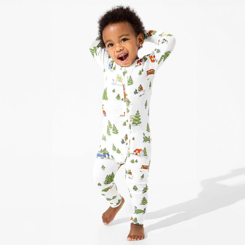 Christmas Tree Farm Bamboo Convertible Footie