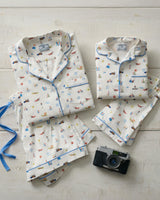Kid's Twill Pajama Short Set in Summer Nostalgia