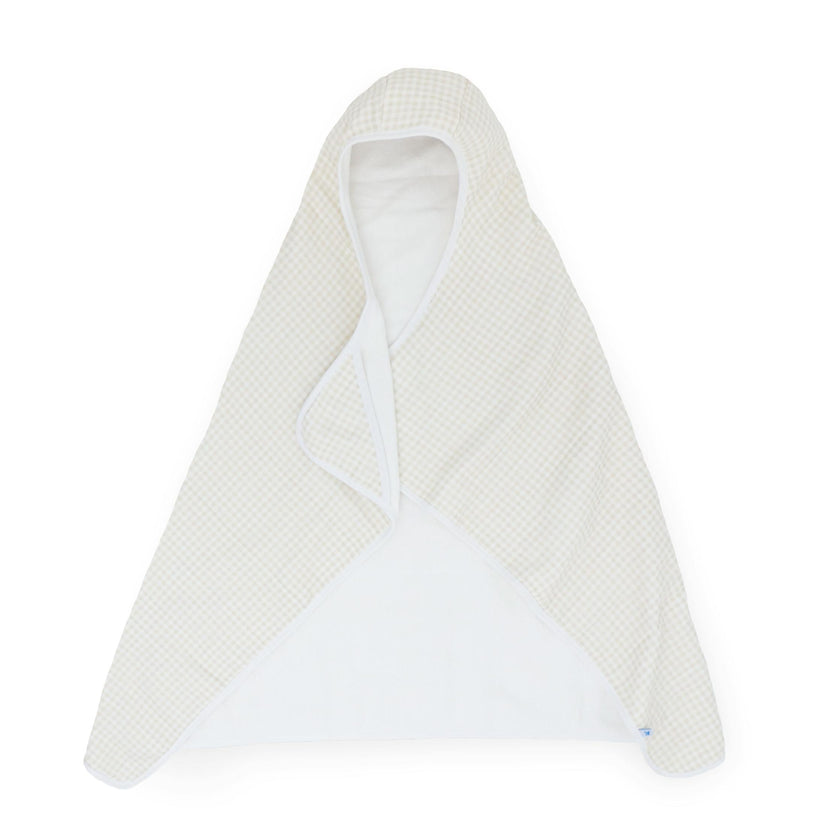 Toddler Hooded Towel - Tan Gingham