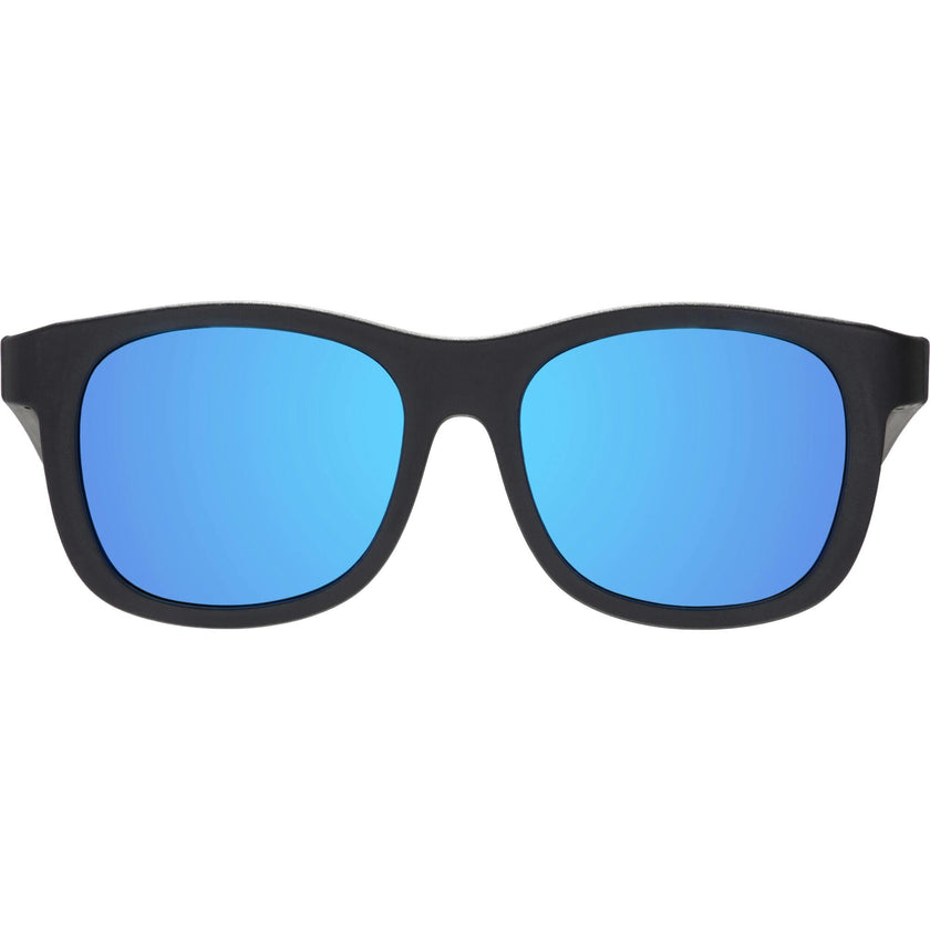 Jet Black Navigator | Polarized Cobalt Blue Mirrored Lenses