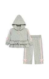 Ruffle Peplum Hoodie Pant Set (2T-4T)
