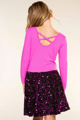 Simply Soft Long Sleeve Sequin Be Happy Dress