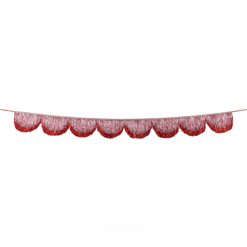 Pink Tinsel Scallop Garland