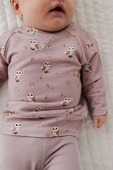 Girls Raglan Sweatshirt in Slate Daisy