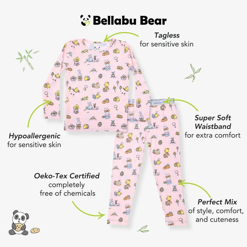Easter Pink Bamboo Kids Pajamas