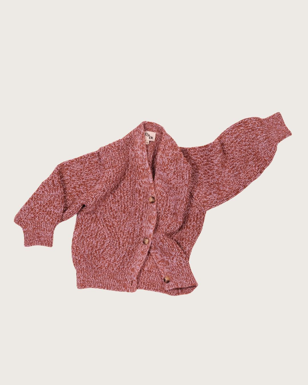 Kids Ellis Rust Lilac Knit Cardigan