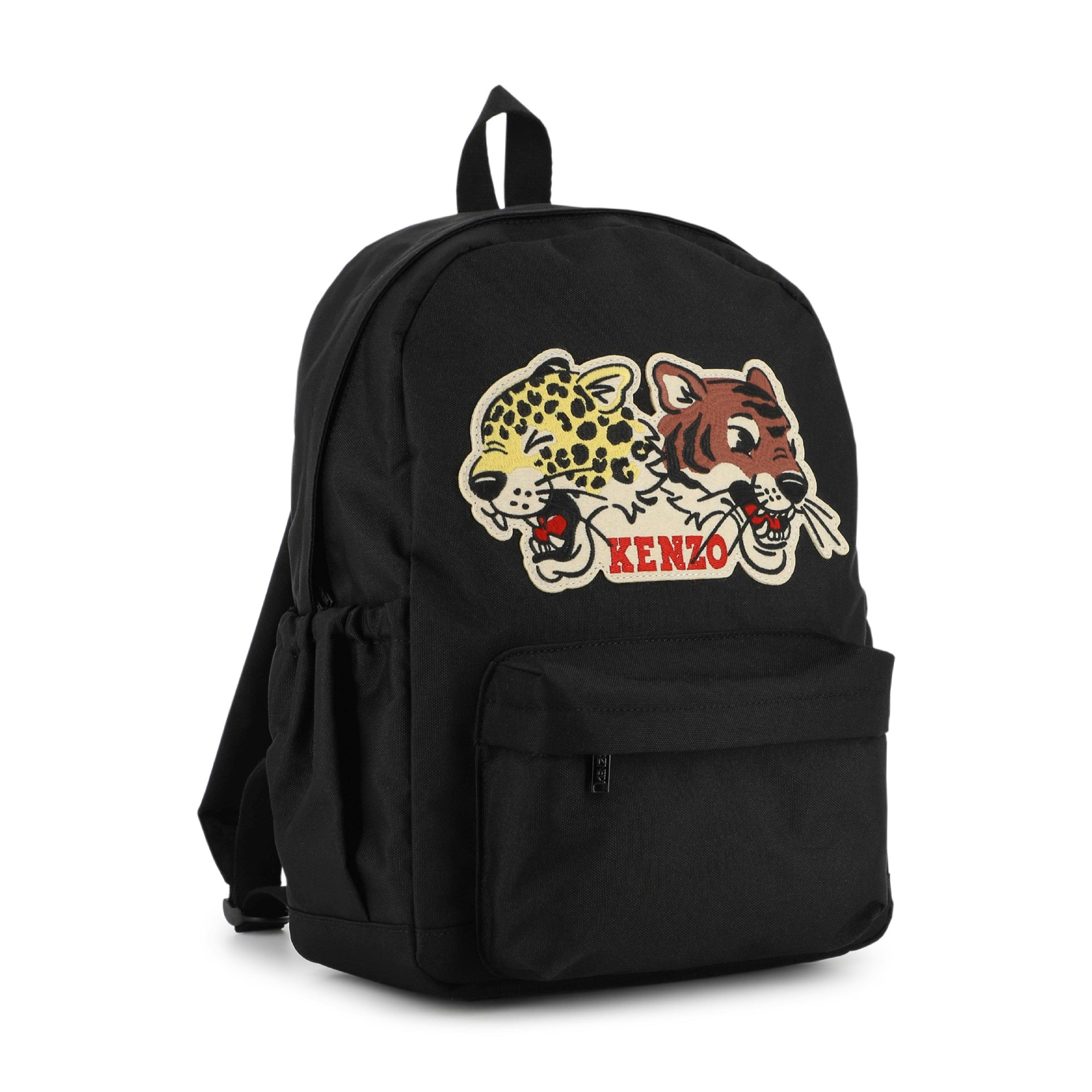 Black Embroidered Backpack