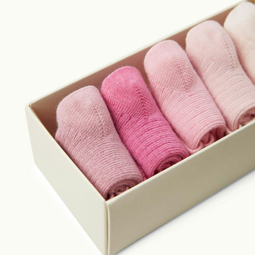 Bijou Set Of 7 Socks - Pink