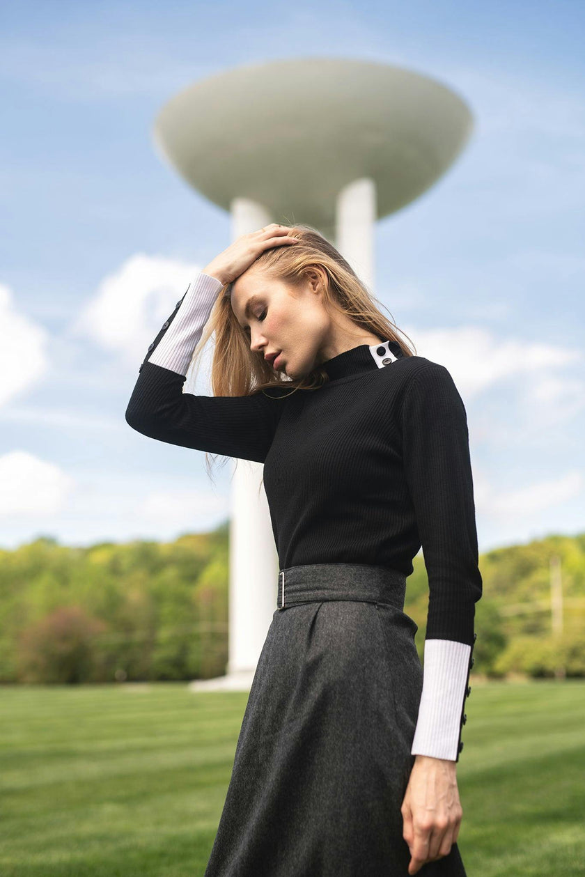BELTED WOOL A SKIRT