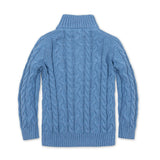 Organic Mock Neck Cable Sweater