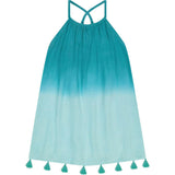 Mini Chantal Girls Dress Aqua Ombre, Green