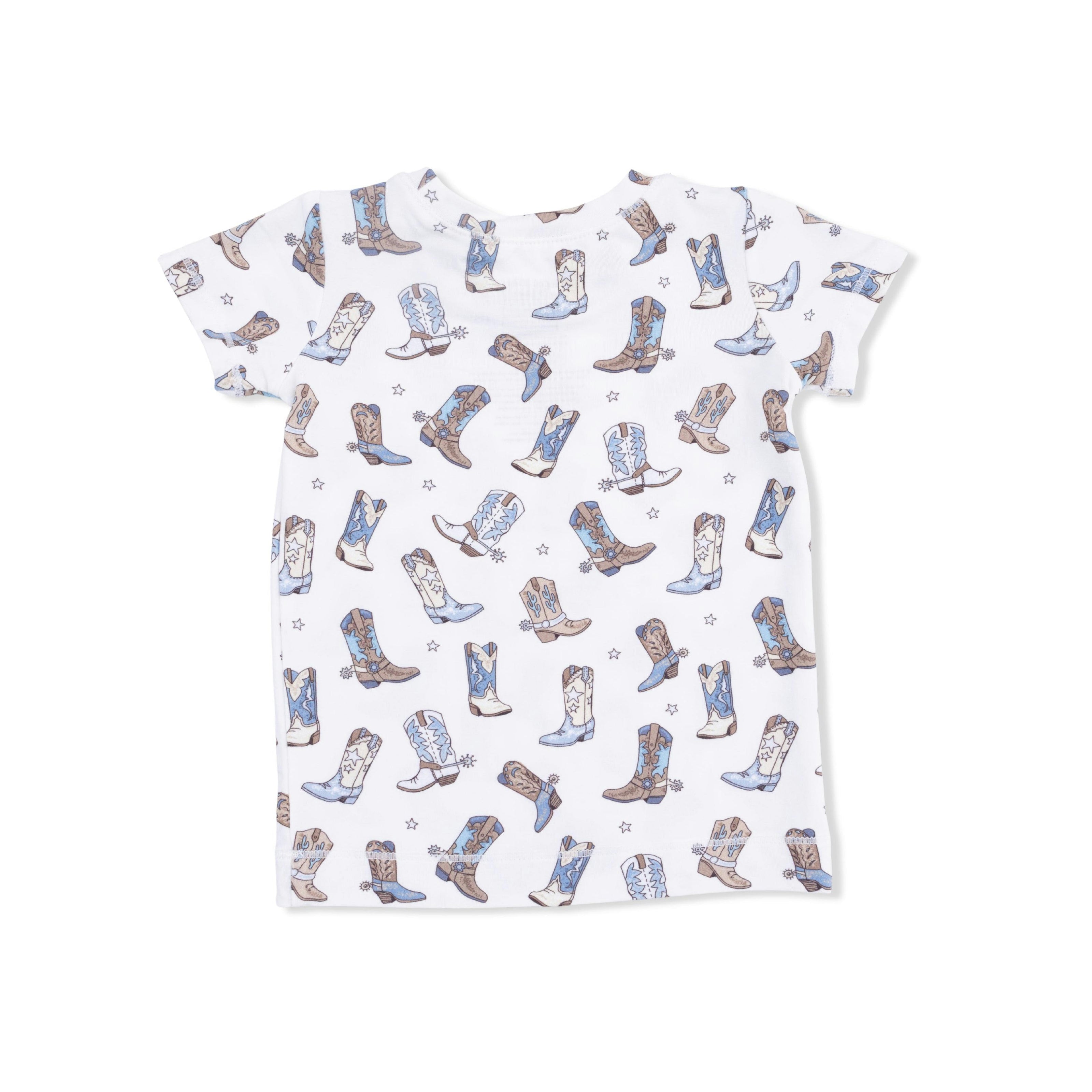Cowboy Boots - Short Sleeve Loungewear Set