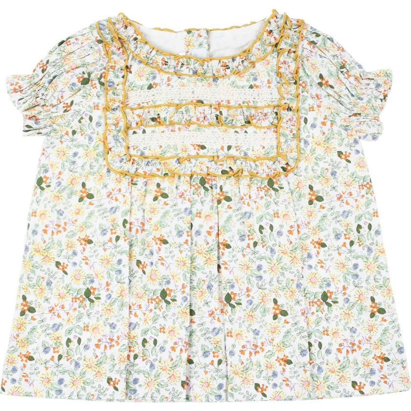 Yellow Floral Corduroy Set