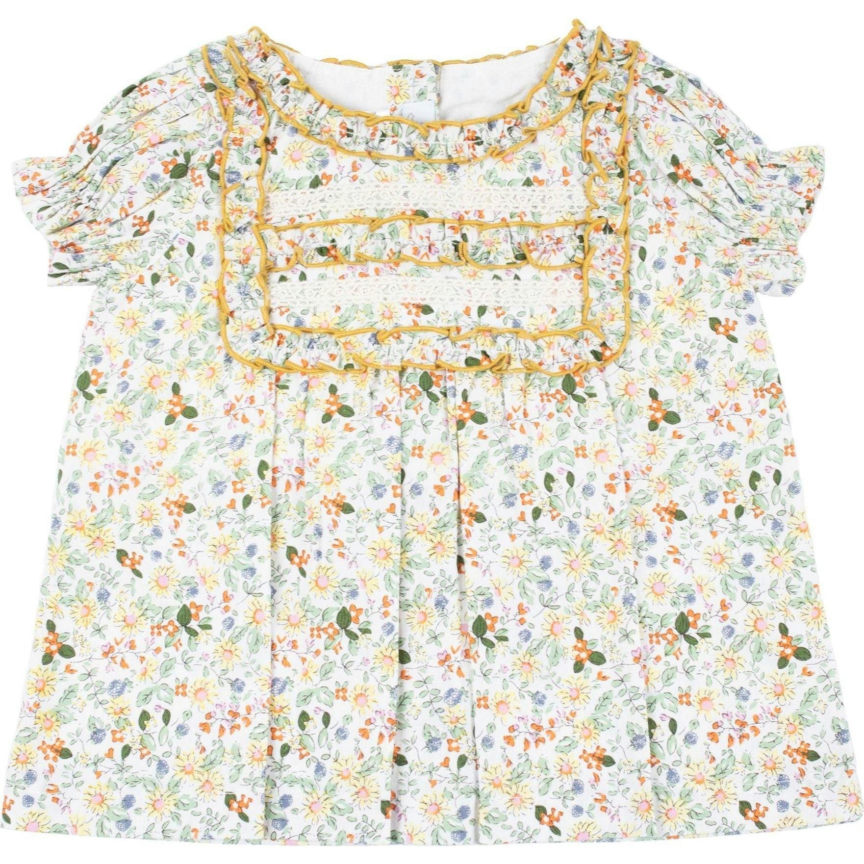 Yellow Floral Corduroy Set