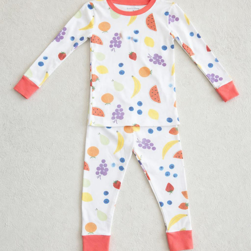 vitamin c coral long sleeve pajama set