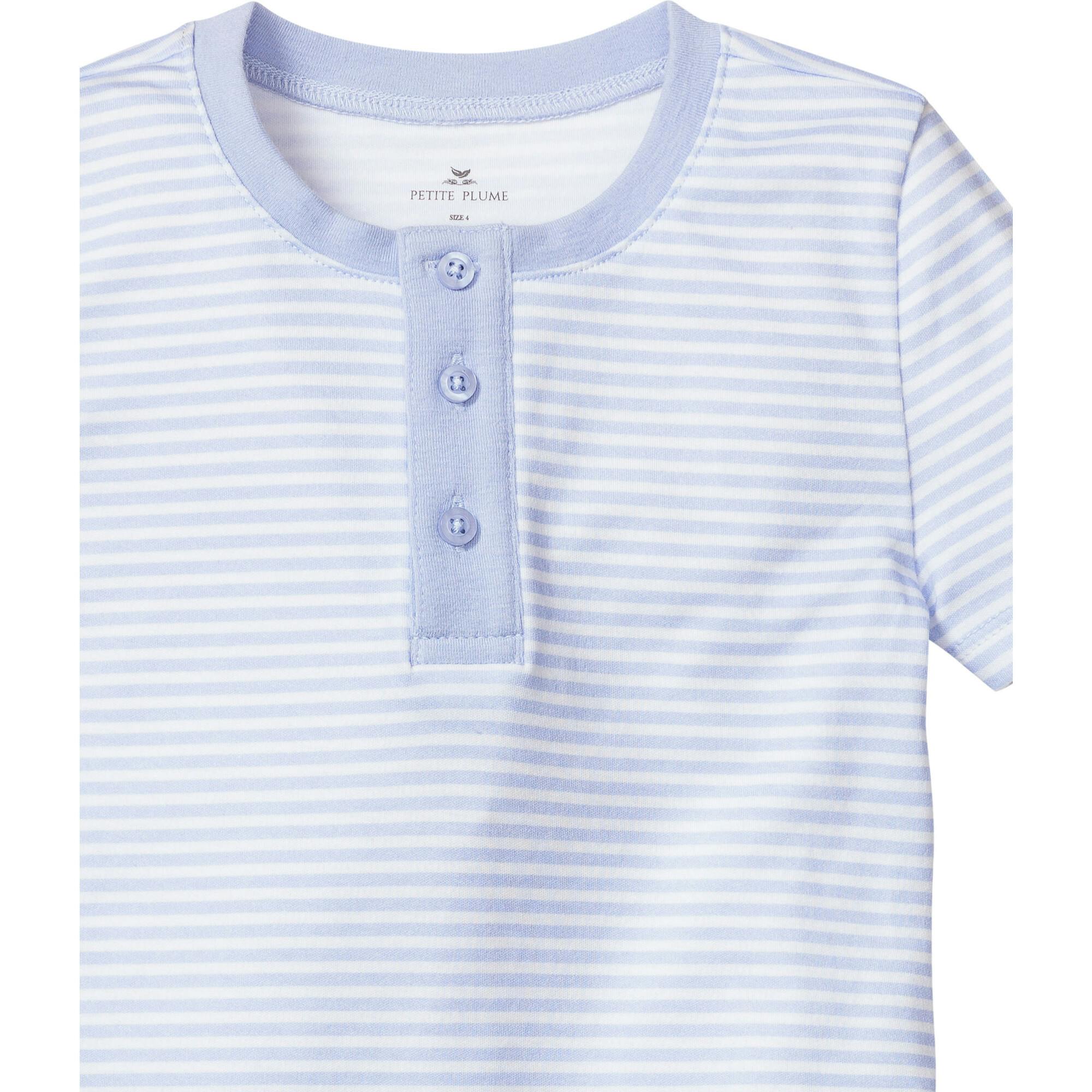Kid's Pima Snug Fit Pajama Short Set in Pink Stripe