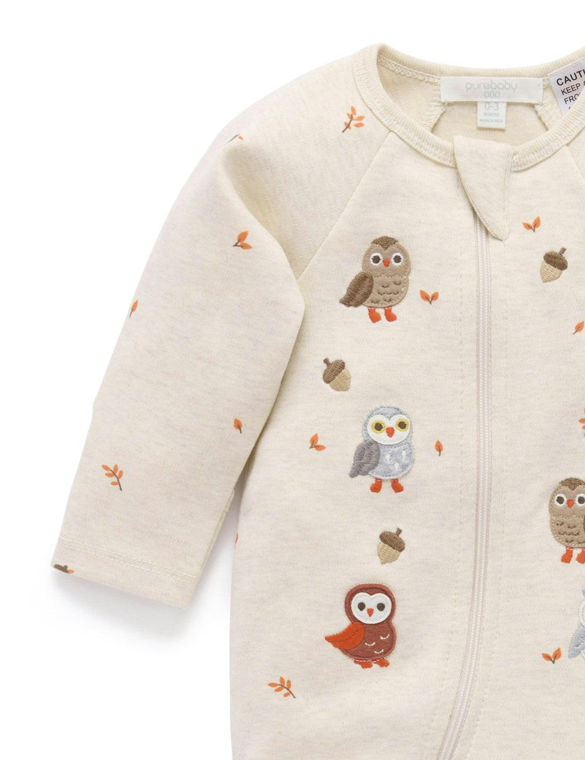 Thick Zip Growsuit Set Oak Leaf Print