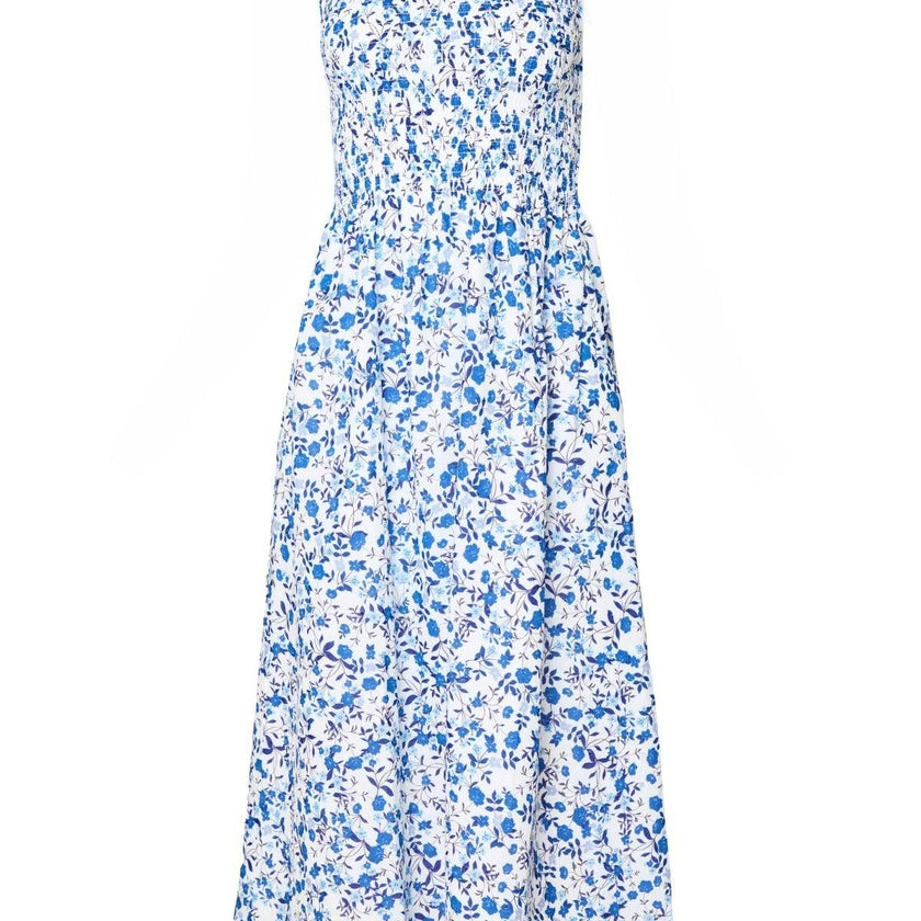 Ana Dress in Ditsy Cobalt Floral