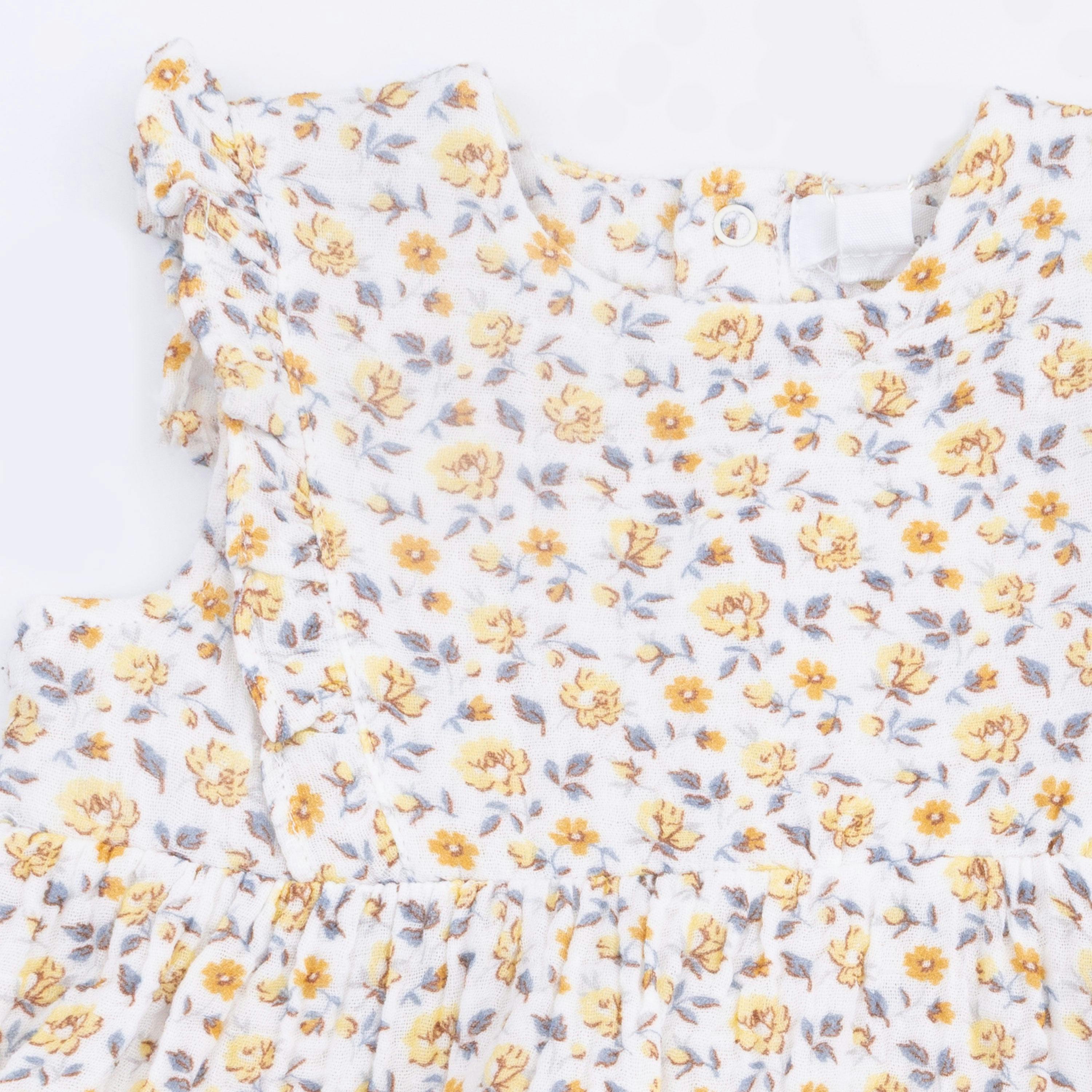 Yellow Country Roses - Ruffle Dress and Bloomer