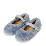 Buffy Contrasted Strap Fluffy Shearling Woody Shoes