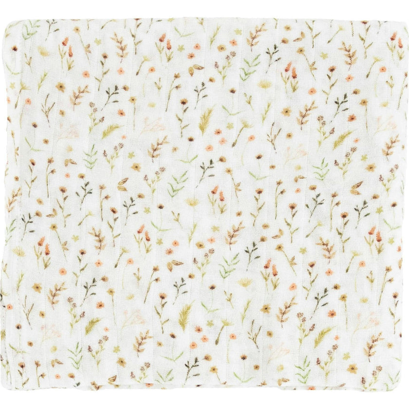 Organic Cotton Muslin Swaddle Blanket - Floral Field