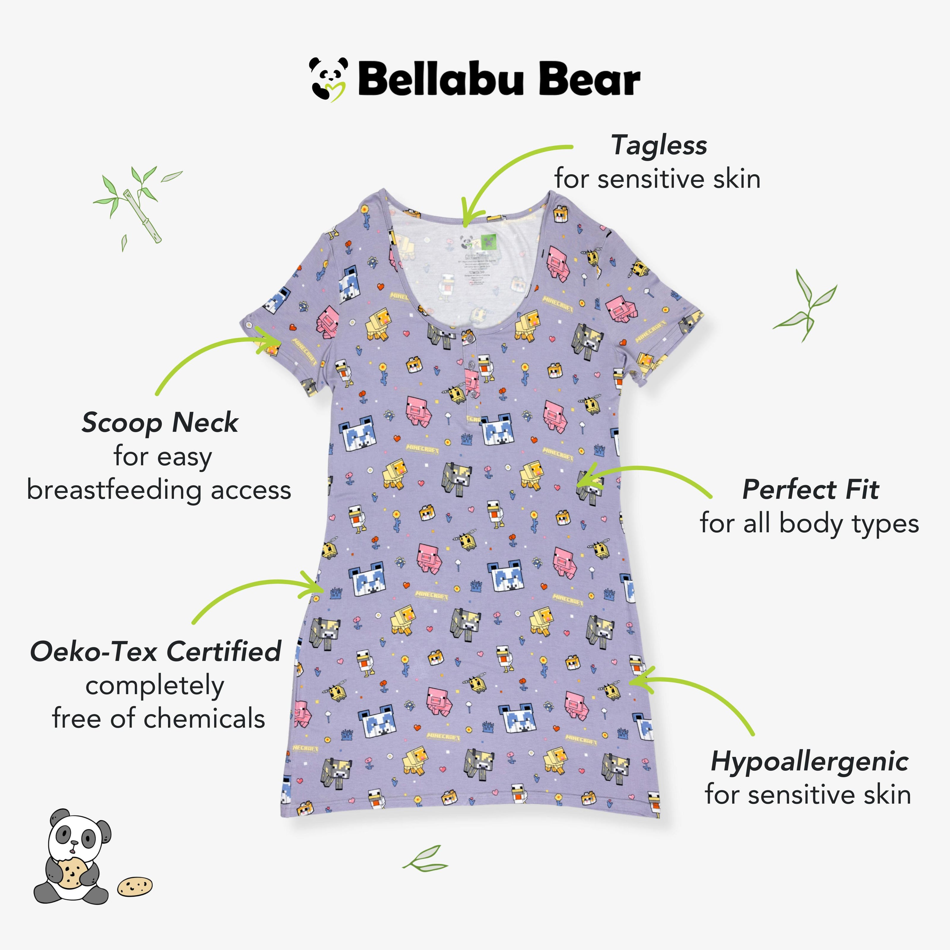 Minecraft Pixel Pals Bamboo Women's Nightgown