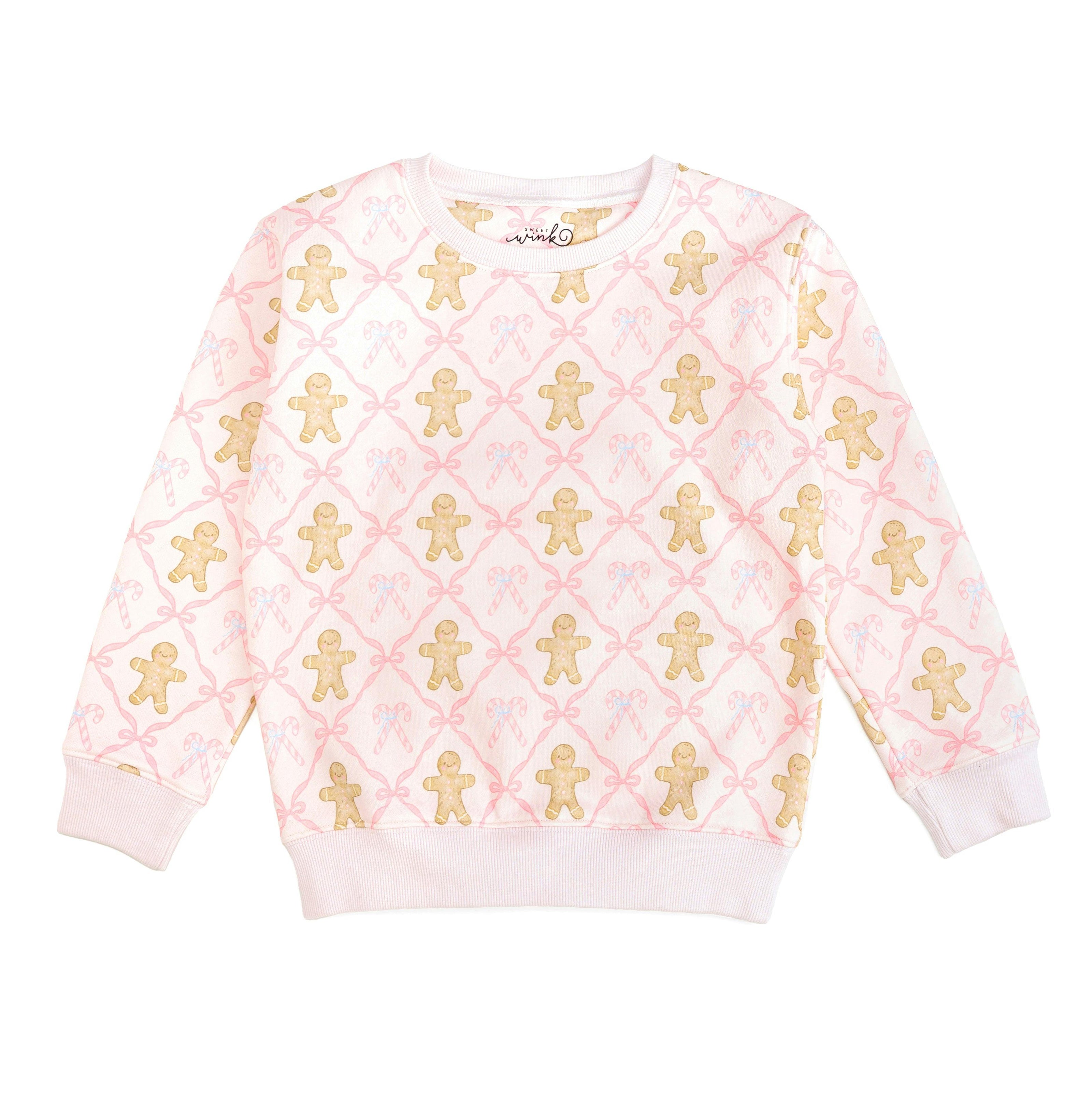 Gingerbread Bow Trellis Christmas Sweatshirt