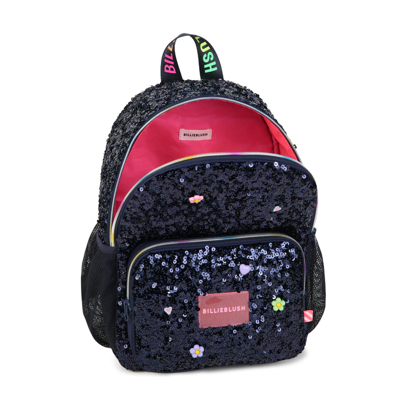 Navy Sequin Charm School Backpack