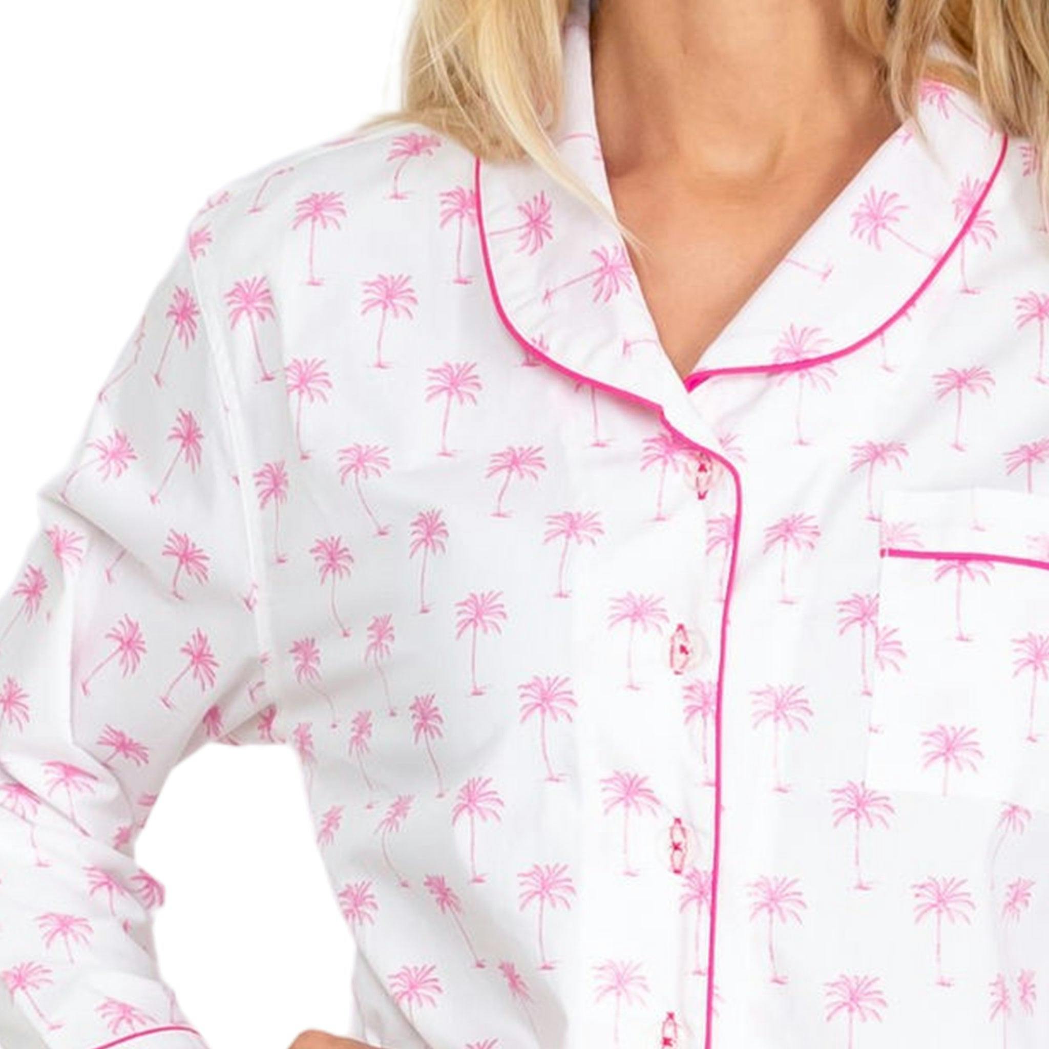 Women's Palm Tree Shirt & PJ Pant Set