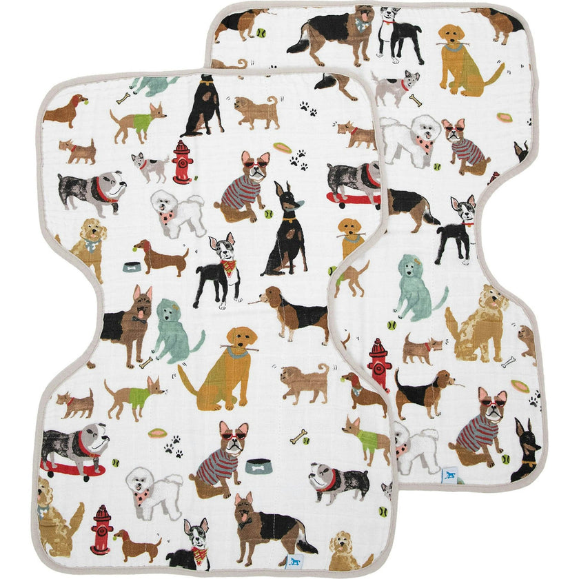 Cotton Muslin Burp Cloth 2 Pack - Woof