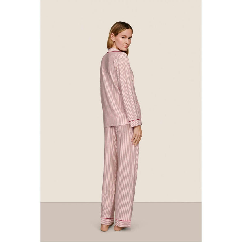 Gisele Printed TENCEL Modal Long PJ Set, Red