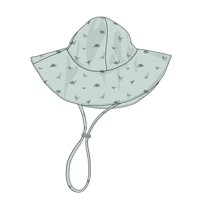 Baby Boy Sun Hat in Aqua Grey Stripe