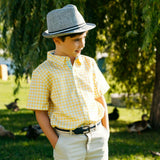 Gingham Blue Shirt in Short Sleeves