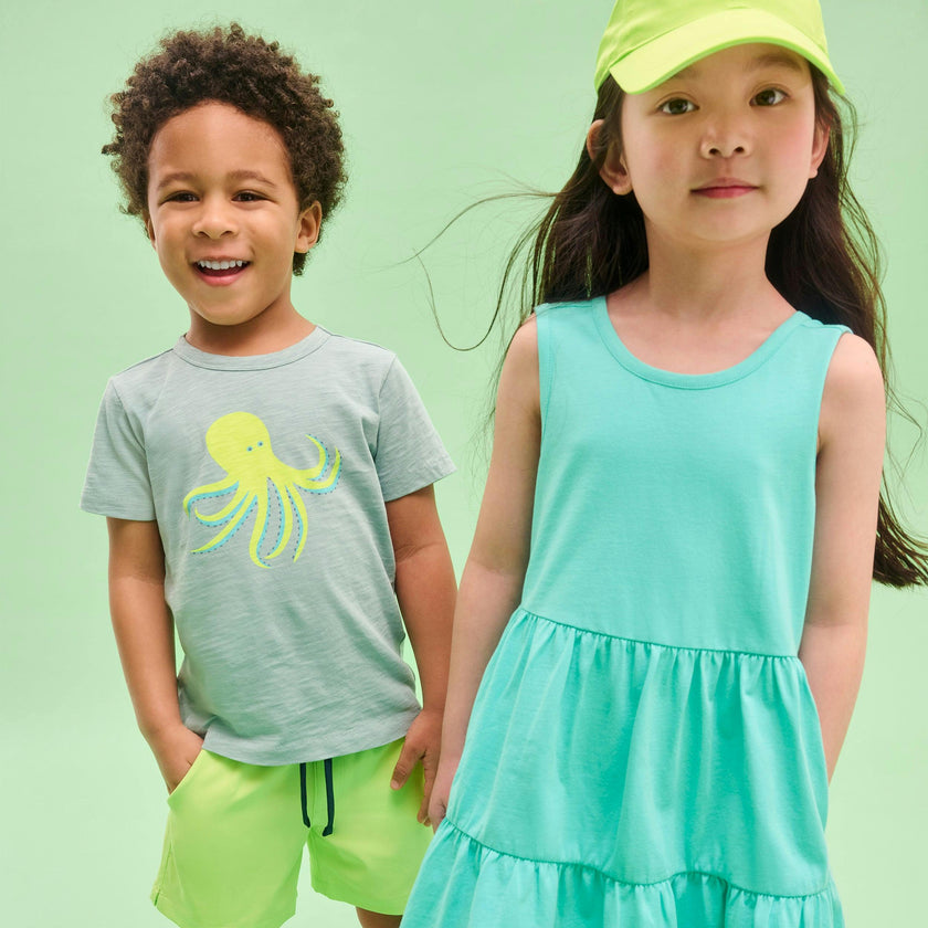 Clearance kids cross-back tiered tank dress