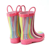 Pink Stripe Rain Boot